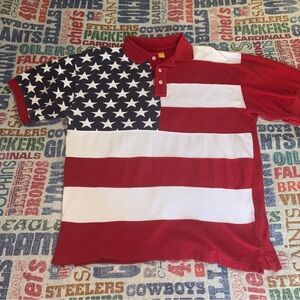 Duck Head Patriotic Red, White, and Blue Kids Polo Shirt Vintage Y2K